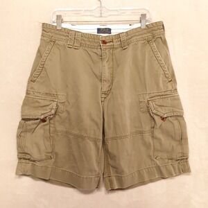 Polo Ralph Lauren Mens Classic Chino Cargo Shorts Sz.34/Green/Heavy Cotton